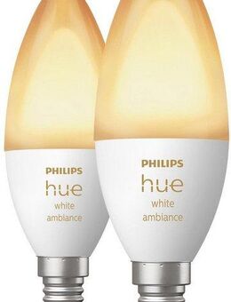 Philips Hue LED-Leuchtmittel White Amb. Doppelpack E14 2x470lm!, E14, 2 St., Warmweiß, CCT-Farbtemperatursteuerung - warmweiß bis tageslichtweiß