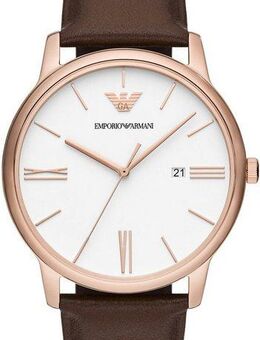 Emporio Armani Quarzuhr AR11572, Armbanduhr, Herrenuhr, Datum, analog, Lederarmband