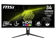 MSI MAG 342CQR E2 Curved-Gaming-Monitor (86 cm/34 ", 3440 x 1440 px, UWQHD, 1 ms Reaktionszeit, 180 Hz, VA LED, 3 Jahre Herstellergarantie, höhenverstellbar)