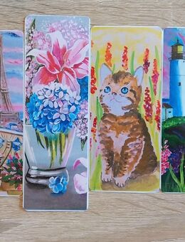 Lesezeichen handgemalt, gedruckt und laminiert - Mönchengladbach