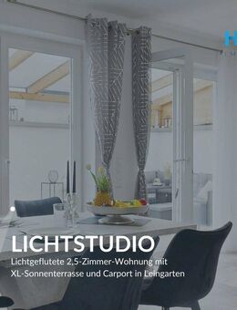 LICHTSTUDIO - Lichtgeflutete 2,5-Zimmer-Wohnung mit XL-Sonnenterrasse und Carport in Leingarten - Leingarten