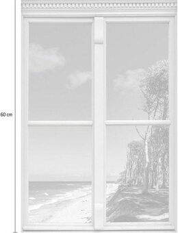 queence Wandsticker Strand, Wandsticker, Wandbild, selbstklebend, 3D, Fenster