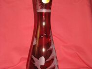 Vase, Vintage, roter Überfang, Echt Kristall, rot, handgeschliffen, Forstmotive - Sehnde