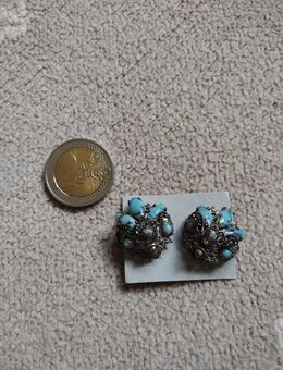 Ohrclips Türkis Edelstein Echtschmuck Edelstahl antiallergen nickelfrei neu ungetragen - Nürnberg