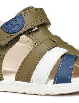 Geox B SANDAL MACCHIA BOY Lauflernschuh, Sandale, Babyschuh, Klettschuh mit bunten Riemchen