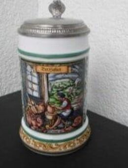 Porzellankrug Zinndeckel BMF 1970 Der Hafner - Töpfer - - Bottrop