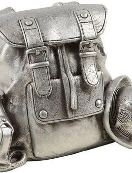 Ambiente Haus Spardose Rucksack, silberfarben, (1-tlg), Sparschwein, Retro-Design, ideales Geschenk