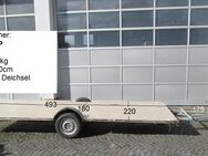 Plattformanhänger 1300kg ca 493 x 220 mit Brief, ideal für TINY House, mit Peitz-Achse gebr. (Hobby Prestige 535 BJ 94 Typ 12) - Schotten Zentrum