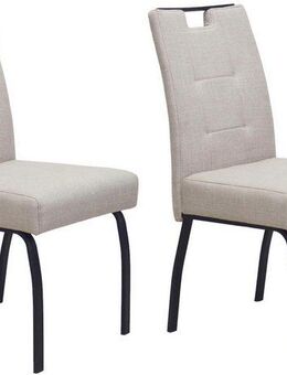 HELA 4-Fußstuhl LINZ, Esszimmerstuhl, Komfortstuhl (Set, 2 St), XL-Sitz,elegante Griffleiste,Komfortsitz mit Federkern,140kg belastbar