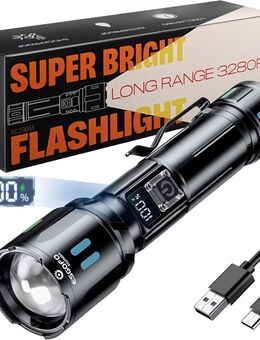 Taschenlampe LED aufladbar Extrem Hell Akku Powerbank NEU - Lenzkirch