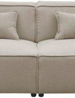 LeGer Home by Lena Gercke 3-Sitzer PIARA, Couch mit Kedernaht, Sofa in Cord, Leinenoptik o. Strukturstoff, schwarze Füße, bequemer Sitzkomfort