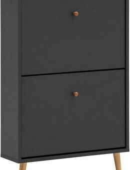 Schildmeyer Schuhschrank Bjarne, Breite 59 cm Griffe und Möbelfüße aus Massivholz, Platz für bis zu 6 Paar Schuhe