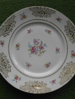 Johann Seltmann Vohenstrauß Porzellan Teller 28 cm Blumen Gold Retro 3,- - Flensburg