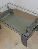 Couchtisch - Beton - Glas - 100 cm breit in 04651