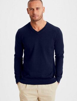 H.I.S Strickpullover mit V-Ausschnitt, Pullover aus Feinstrick, Baumwollmischung