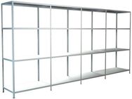 SCHULTE Regalwelt Steckregal Stecksystem Grund- und 3x Anbauregale, Metall weiß, 1800x3800x350 mm, 16 Böden