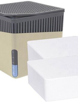 WENKO Luftentfeuchter Modell Cube, für 40 m³ Räume, Tank 0,8 l, mit 2 x 500 g Entfeuchter-Blöcken