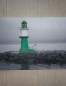 Leinwand Druck Ostsee Warnemünde Leuchttürme im Nebel 60 x 40 cm in 06628