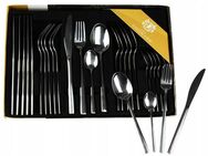 10x Design Besteckset Karl Hausmann 6 Personen 24 Elemente Stahl Straight Steel Silber 24-tlg. - Wuppertal