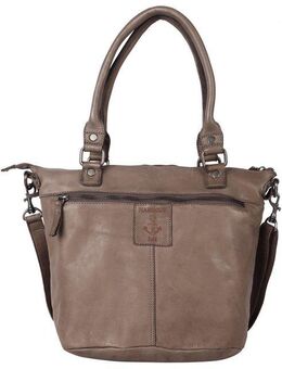 HARBOUR 2nd Shopper Bianca, aus Leder mit typischen Marken-Anker-Label und Schmuckanhänger