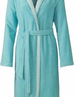 Egeria Damenbademantel Calea, ideal für Sauna & Spa, Hotelbademantel, Morgenmantel, Langform, Walkfrottee, Schalkragen, Gürtel, mit Schalkragen, farblich abgesetzt, 100 % Baumwolle