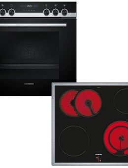 SIEMENS Elektro-Herd-Set EQ521KB11, mit Backwagen, Backwagen mit ausziehbarer Tür für bequemes Kochen & Backen