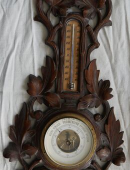 Barometer ,Thermometer , Wetterstadion , Holz geschnitzt , Höhe 51cm Breite 27cm - Görlitz