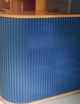2 Aktenrollschränke, horizontal öffnen 45x98xh82 - blau- und silberfarben - Memmingen