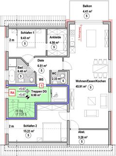 Neubau 3-Zi Eigentumswohnung Nr. 5 mit 98,2m² im DG in Mettlach-Keuchingen