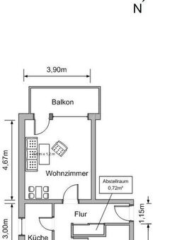 Schöne helle 2- Raumwohnung mit Dusche und Balkon - Lichtenstein (Sachsen)