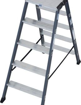 KRAUSE Doppelleiter SePro D, Alu eloxiert, 2x5 Stufen, Arbeitshöe ca. 263 cm