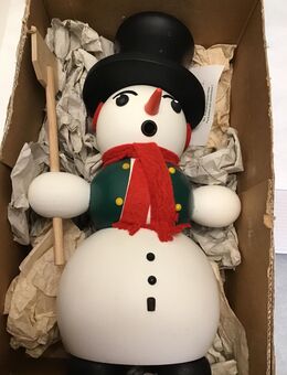 Erzgebirge Richard Glässer alter großer Schneemann Räuchermann Weihnachtsschmuck - Meerbusch