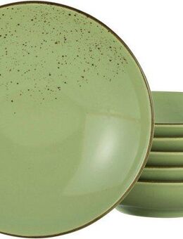 CreaTable Suppenteller Essteller NATURE COLLECTION, (6 St), Teller Set für 6 Personen, Ø 22 cm, Steinzeug, tiefe Teller