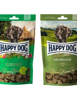 Kombi-Paket: Happy Dog Soft Snack - India 3 x 100 g + 3 x 100 g Neuseeland