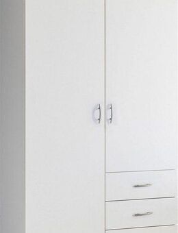 Schlafkontor Drehtürenschrank Harry Schlafzimmerschrank Bestseller in weiß Kleiderschrank Garderobe mit 3 Schubkästen, in 2 Breiten
