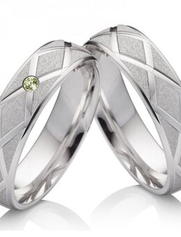 Silberringe als Eheringe aus 925 Silber mit PERIDOT SP49 - Aholming