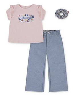 Levi's® Kids Shirt, Leggings & Haarband LVG RUFFLE SHLDR TOP & PANT SE (3-tlg) mit Blumenmuster
