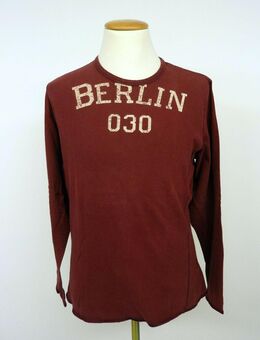 JP CASUALS – Herren langarm Shirt, bordeaux, Aufdruck, Gr. M (48/50) - Gütersloh