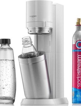 SodaStream Wassersprudler DUO, (Set, 4-tlg), CO2-Zylinder, 1L Glasflasche, 1L spülmaschinenfeste Kunststoff-Flasche