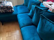 Ecksofa blau mit Schlaffunktion - Hamburg