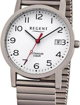 Regent Titanuhr F1436 - 12399099, Armbanduhr,Herrenuhr,Damenuhr,Quarzuhr,Titanarmband,Saphirglas,Zugband