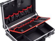 meister Werkzeugkoffer leer/9095070, individuelle Fachaufteilung, 15 Werkzeugtaschen, stabiler Alukoffer