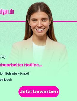 Sachbearbeiter Hotline (m/w/d) - Rheinbach