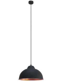 EGLO Hängeleuchte TRURO 2 Hängelampe, Esstischlampe, Stahl, schwarz, kupfer, E27, ohne Leuchtmittel, Wohnzimmerlampe, 1 flammig, Vintage, Industrial, Retro, 110x37cm