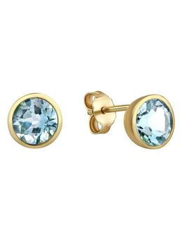 Fascination by Ellen K. Paar Ohrstecker Gold 375 mit echtem Blautopas (beh) 7mm