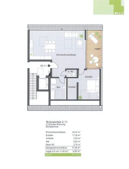 11 hochwertige NEUBAU-ETW - Neubaugebiet Sandäcker Veitshöchheim - 2,5-Zimmer-ETW (WE 2.11) - Veitshöchheim