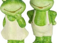I.GE.A. Dekofigur Figur Frosch (2 St), Dekofigur Gartendeko Tierfigur Garten Deko Statue Gartenfigur