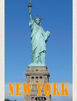 Tolles Holzschild New York Freiheitsstatue Statue of Liberty Wandbild USA 20x30 cm - Berlin
