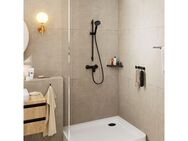 hansgrohe Brausegarnitur Vernis Blend, 2 Strahlart(en), Komplett-Set, 10cm, mit Duschstange S Puro 65cm, mattschwarz