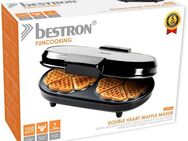 bestron 2-in-1-Kombi-Waffeleisen ADWM730S, 1200 W, Doppelwaffeleisen für Herzwaffeln, Backampel & Antihaftbeschichtung